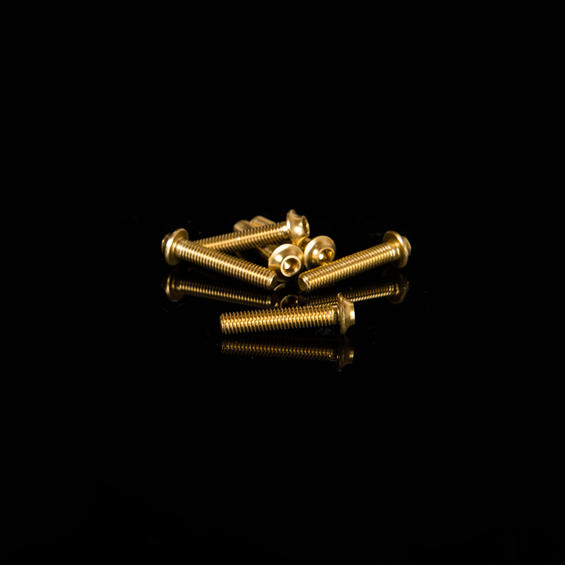 SCREW M4x12 FLAT HEAD 7075 - 6pcs - GOLD