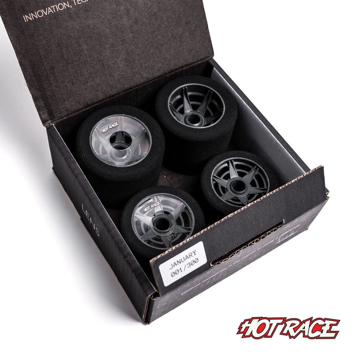 Hotrace Lens  - Moosgummi-Spezialmischung  grün/grün Set (4 Reifen)