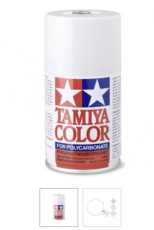 Tamiya PS-1 Lexan Spray 100ml - Farbe: Weiß 100ml (70 € / Liter)