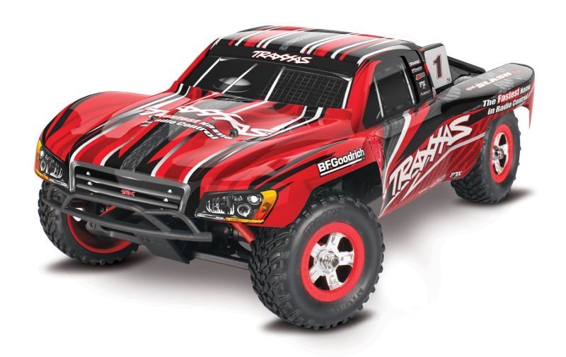 TRAXXAS SLASH 4X4 ROT 1/16 SHORT-COURSE RTR BRUSHED, mit Fernsteuerung, Lipo Akku und und USB-C Ladegerät