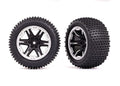 Alias Reifen auf RXT 2.8 Felgen schwarz & chrom hinten (Paar) TRAXXAS Rustler VXL (TSM rated)