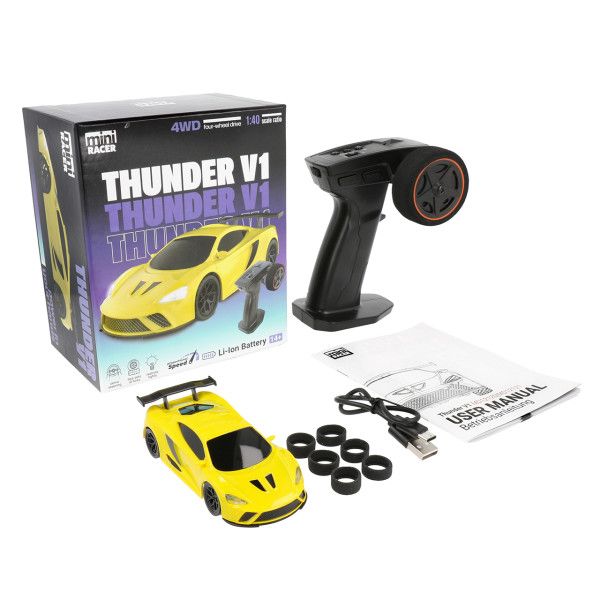 DRIFT & RACE Mini Racer Thunder V1 Gelb 1/40