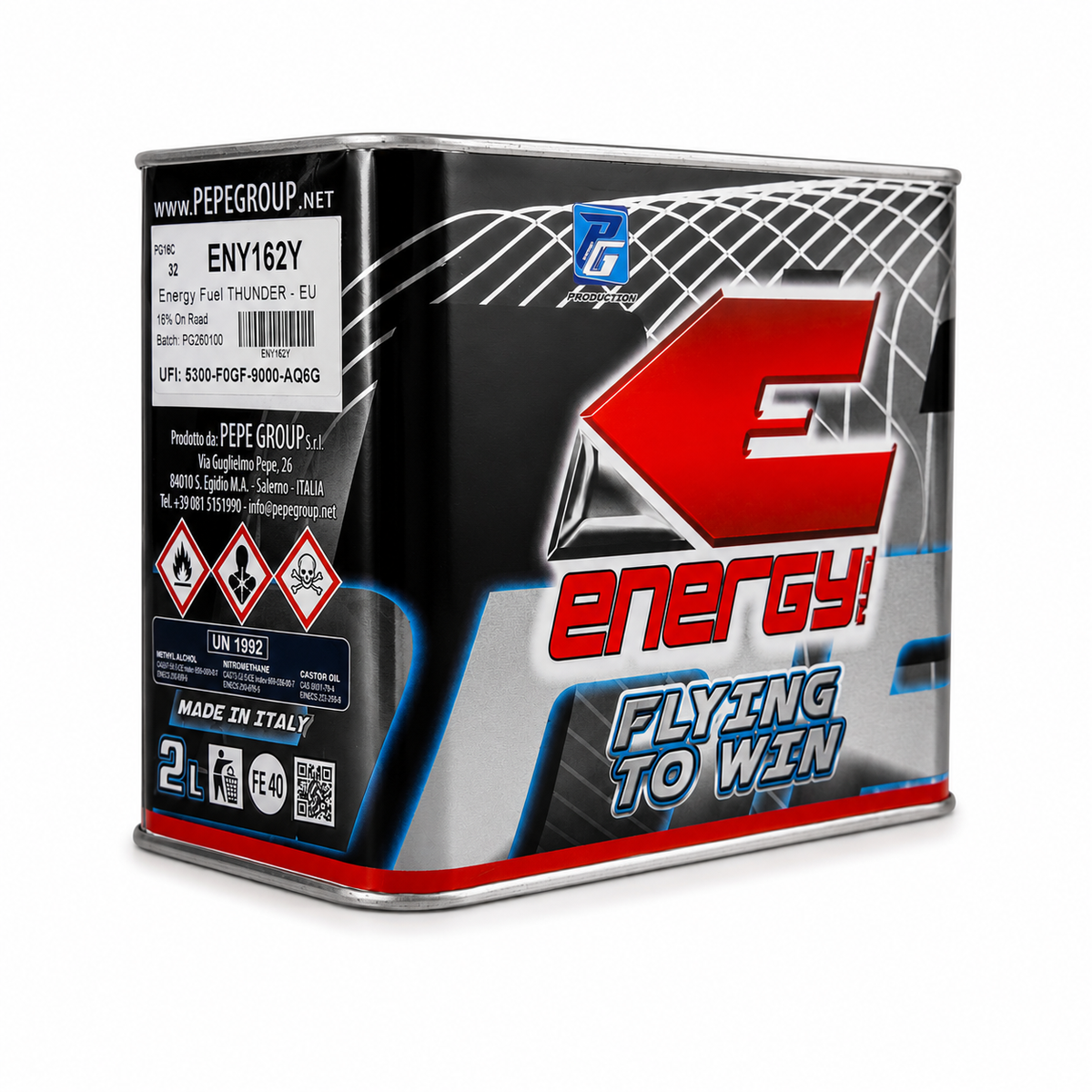 ENERGY - "THUNDER" 16% EU ONROAD Fuel (2 Liter) - 2026 Version (Schwarzer Deckel)